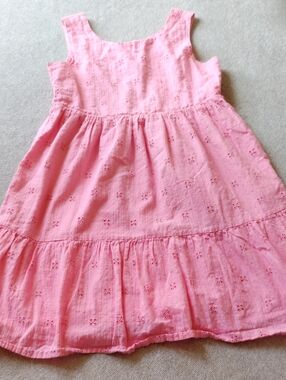 Cat & Jack Pink Eyelet Tiered Cotton Dress